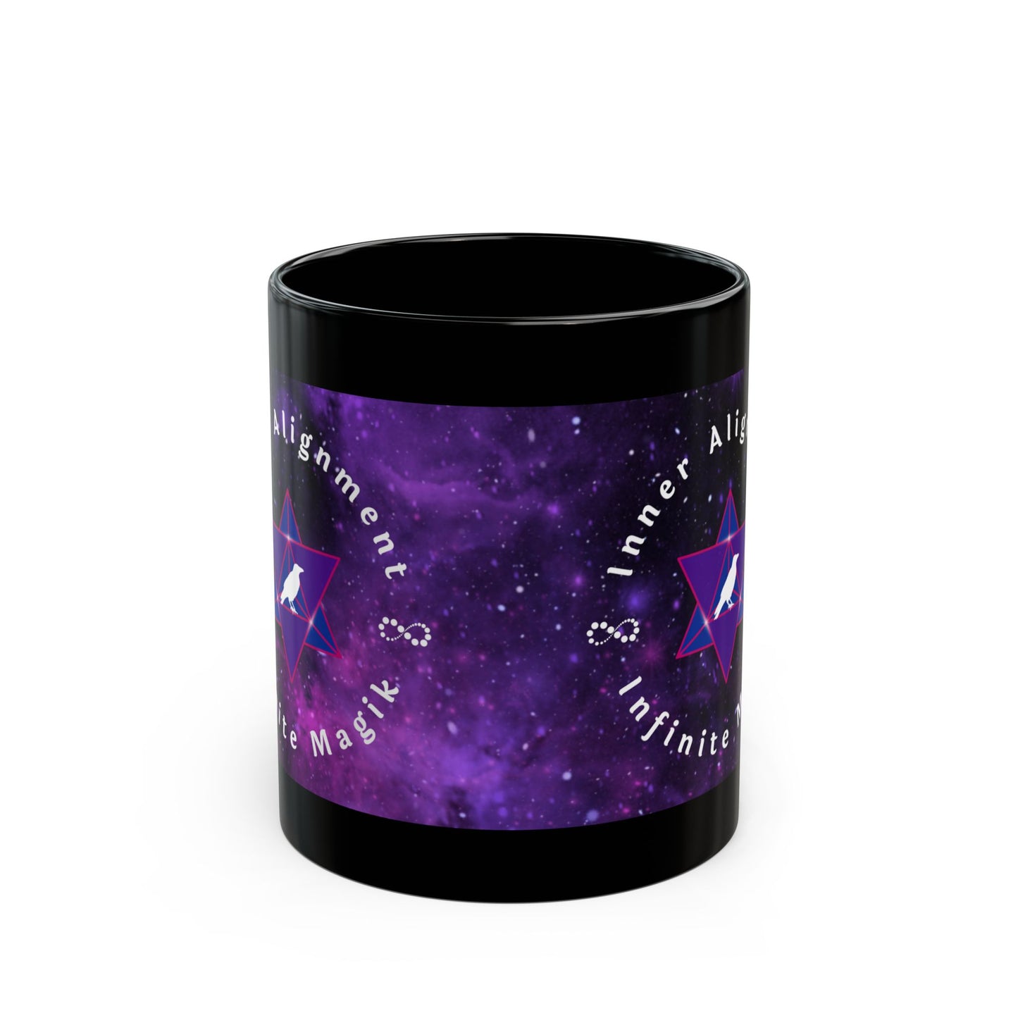 Cosmic Ritual Mug – Raven Magik Merkabah Design