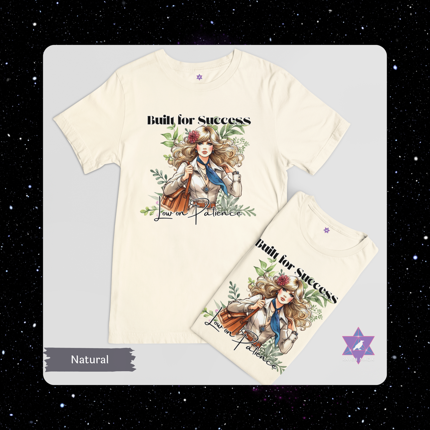 Capricorn Archetype T-shirt with “Built for Success and Low on Patience” slogan, styled for ambitious, efficient energy and unapologetic drive.