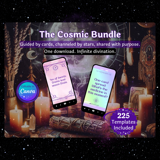 🌙 Cosmic Content Bundle – Tarot, Oracle & Astrology Quotes for Canva