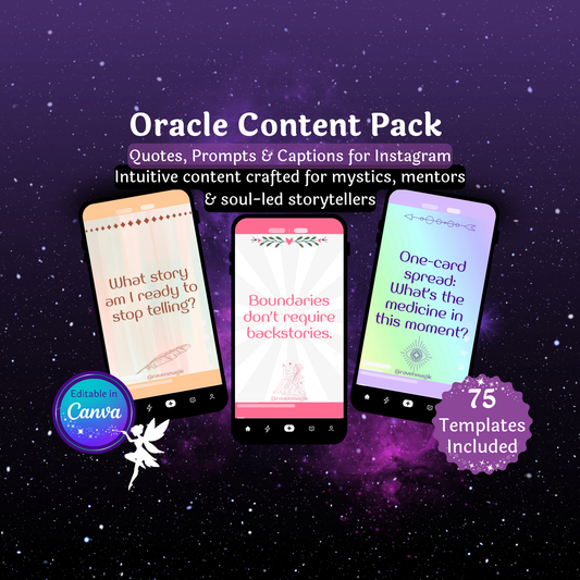 🔮 Oracle Prompt Canva Templates – 75 Spiritual Content Posts for Instagram