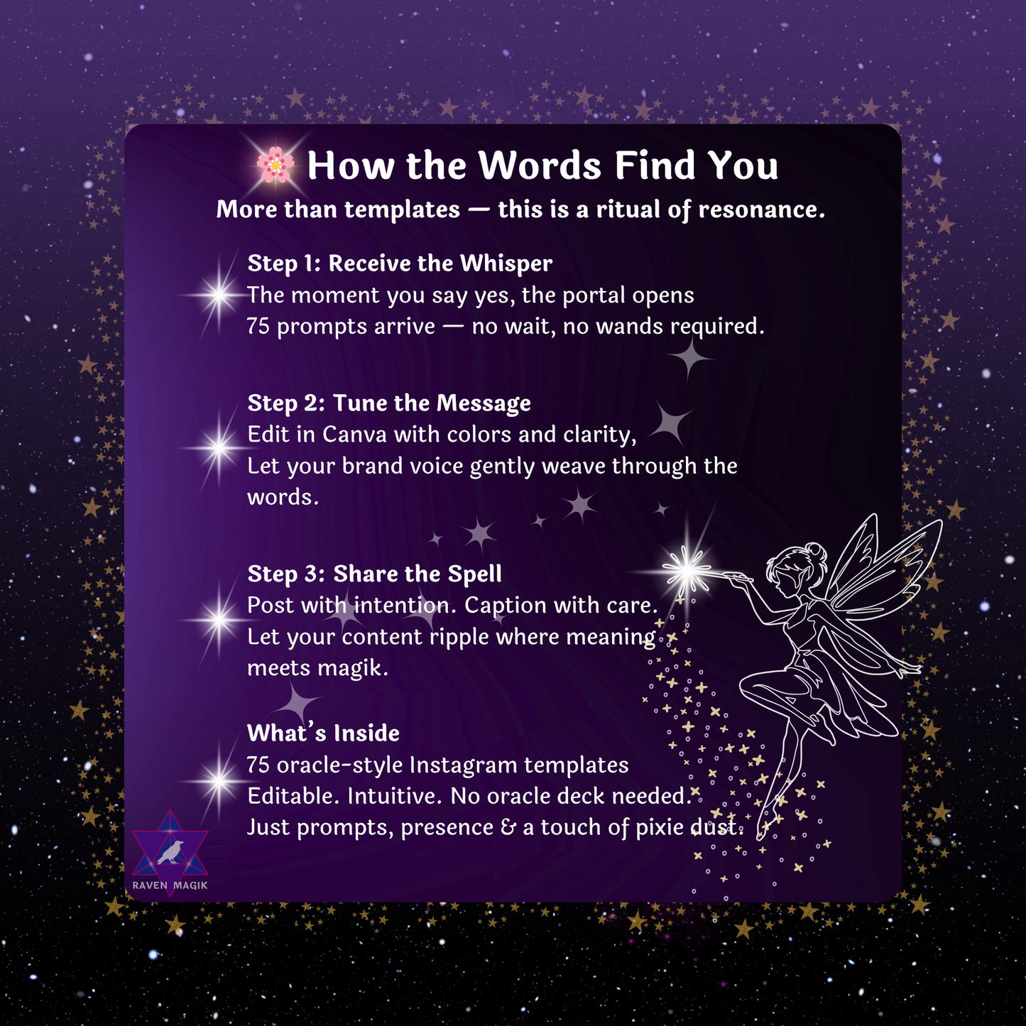 🔮 Oracle Prompt Canva Templates – 75 Spiritual Content Posts for Instagram