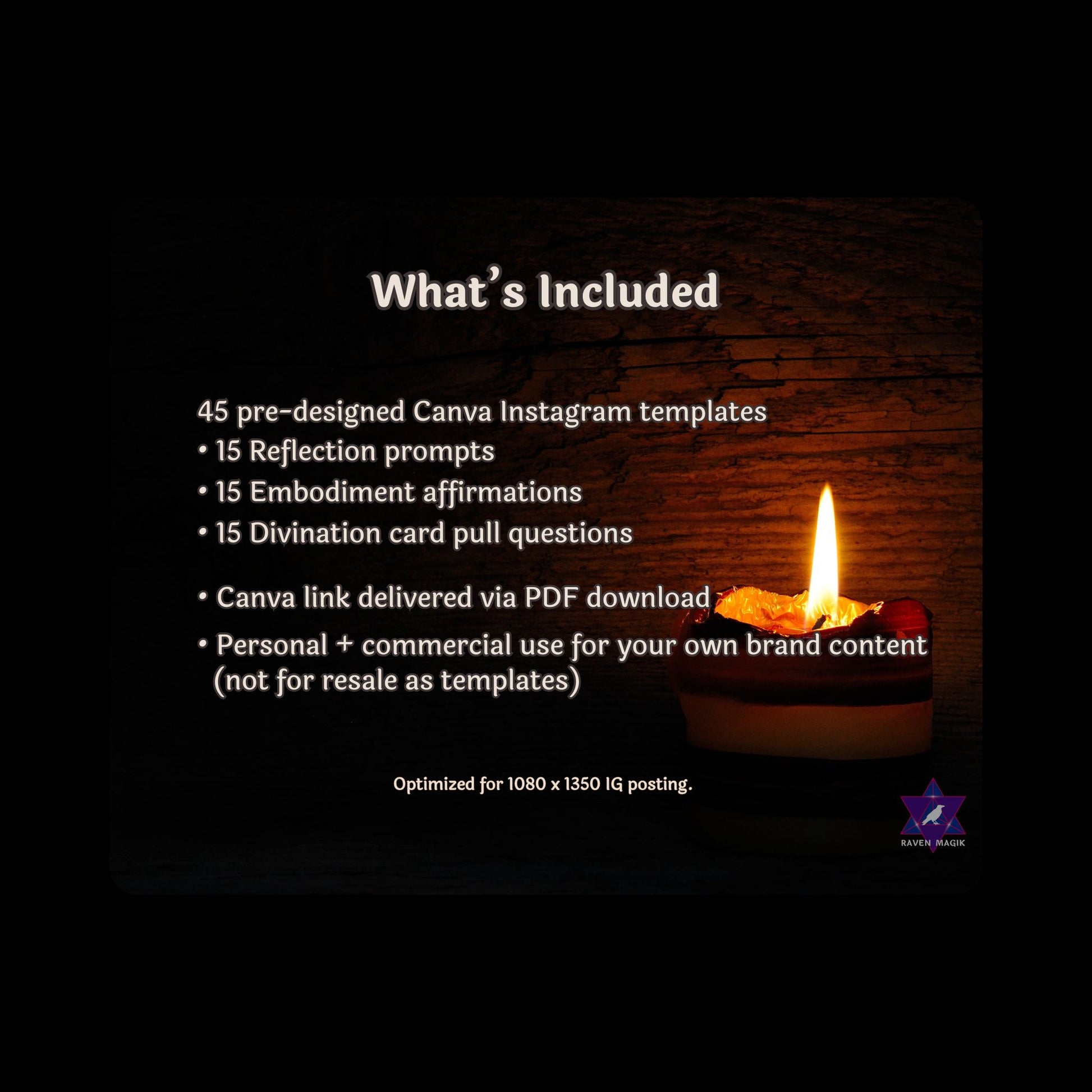 Candle with text overlay on a dark background