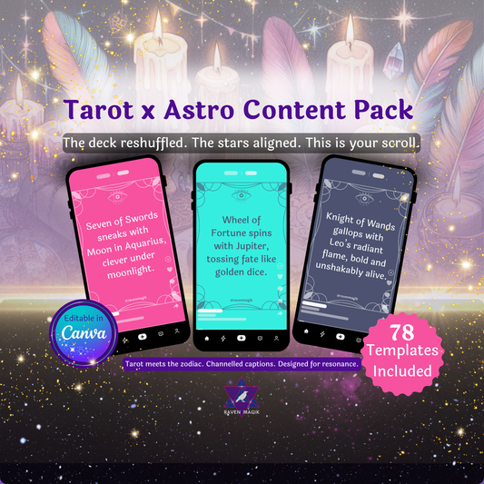 🪄 Tarot x Astrology Templates – Editable Canva Posts for Spiritual Creators
